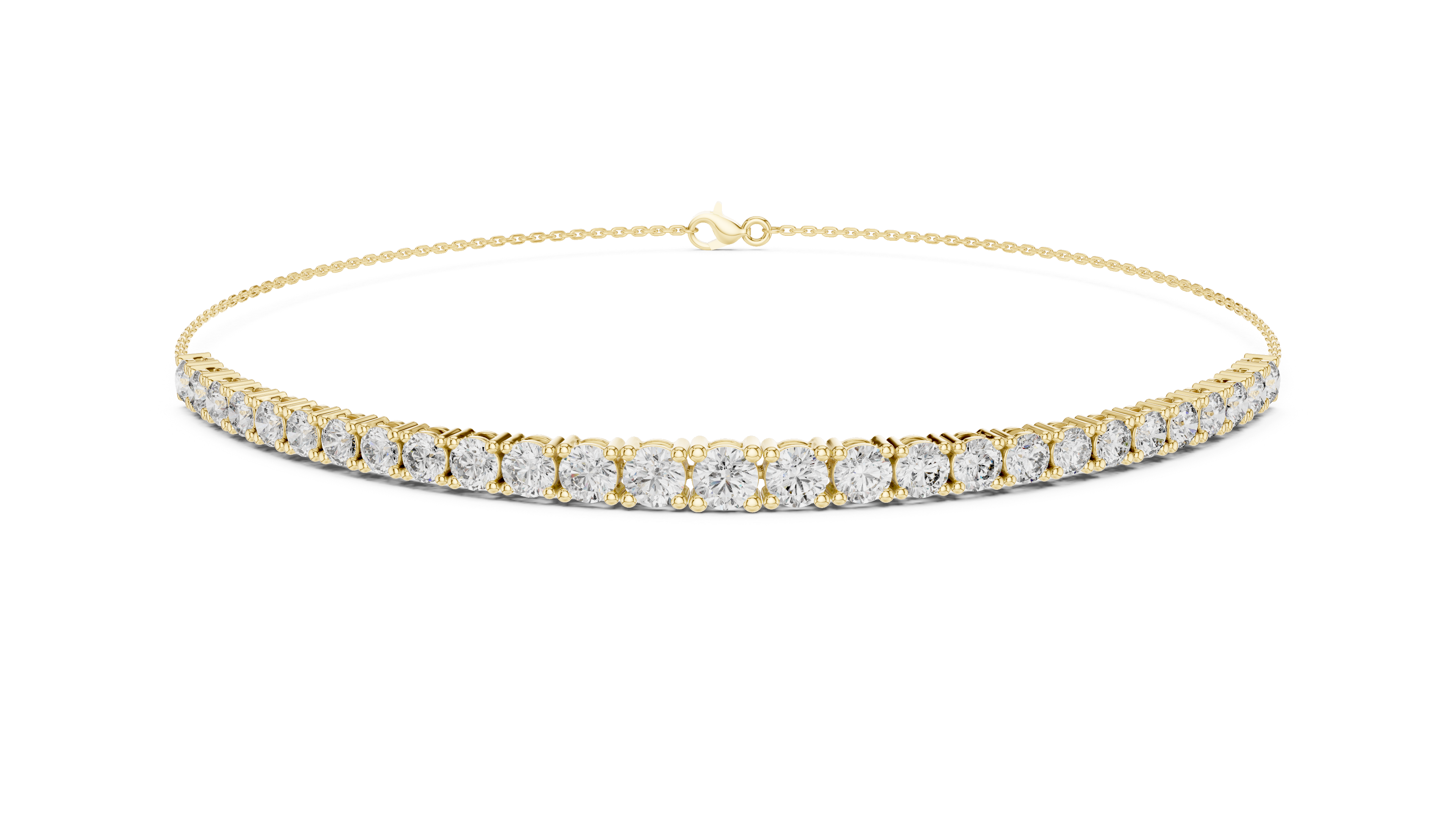 Multiple Round Cut Lab Diamond Chain Bracelet