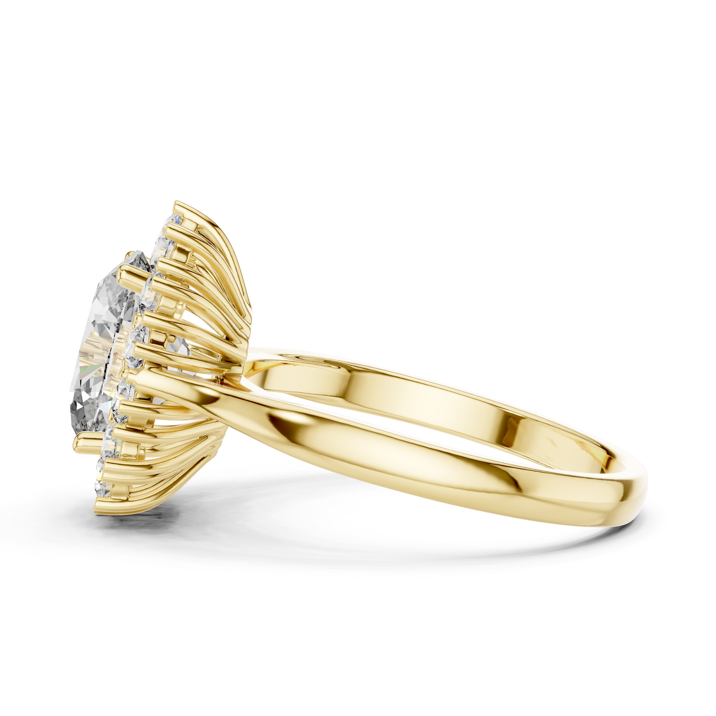 2 Carat Oval Cut Lab Diamond Halo Engagement RIng
