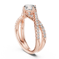 1 Carat Round Cut Lab Diamond Twisted Shank Ring