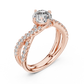 1 Carat Round Cut Lab Diamond Twisted Shank Ring