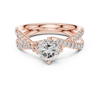 1 Carat Round Cut Lab Diamond Twisted Shank Ring