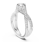 1 Carat Round Cut Lab Diamond Twisted Shank Ring
