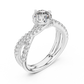 1 Carat Round Cut Lab Diamond Twisted Shank Ring
