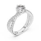1 Carat Round Cut Lab Diamond Twisted Shank Ring