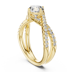 1 Carat Round Cut Lab Diamond Twisted Shank Ring