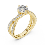 1 Carat Round Cut Lab Diamond Twisted Shank Ring