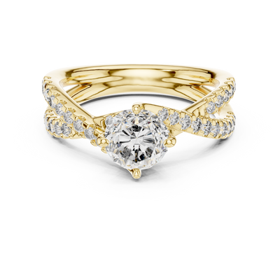 1 Carat Round Cut Lab Diamond Twisted Shank Ring