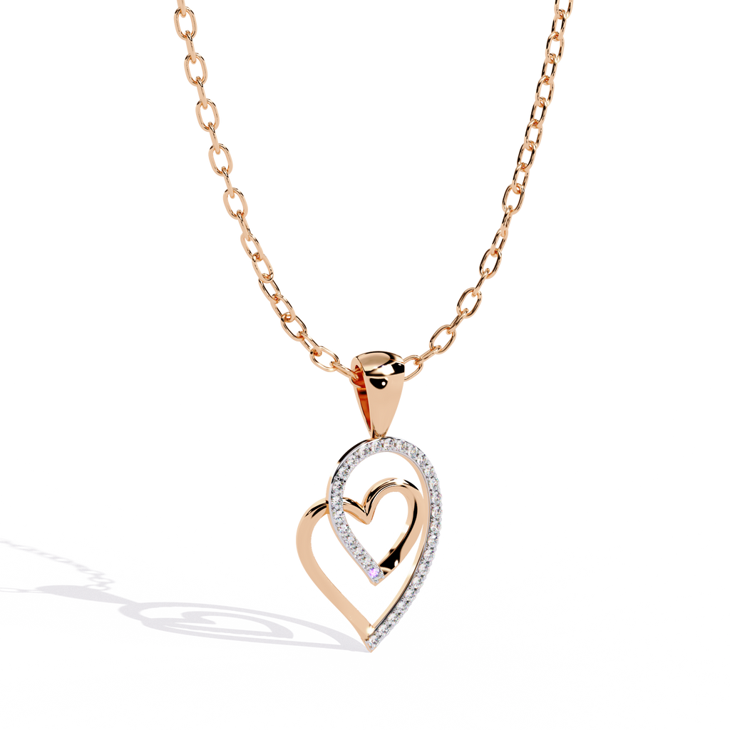 Round Cut Lab Diamond Heart Pendant