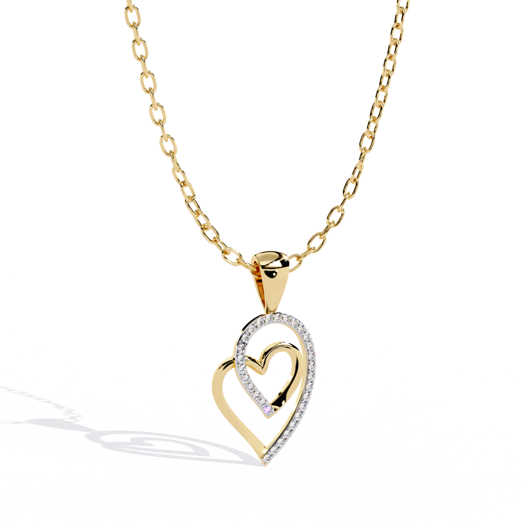 Round Cut Lab Diamond Heart Pendant