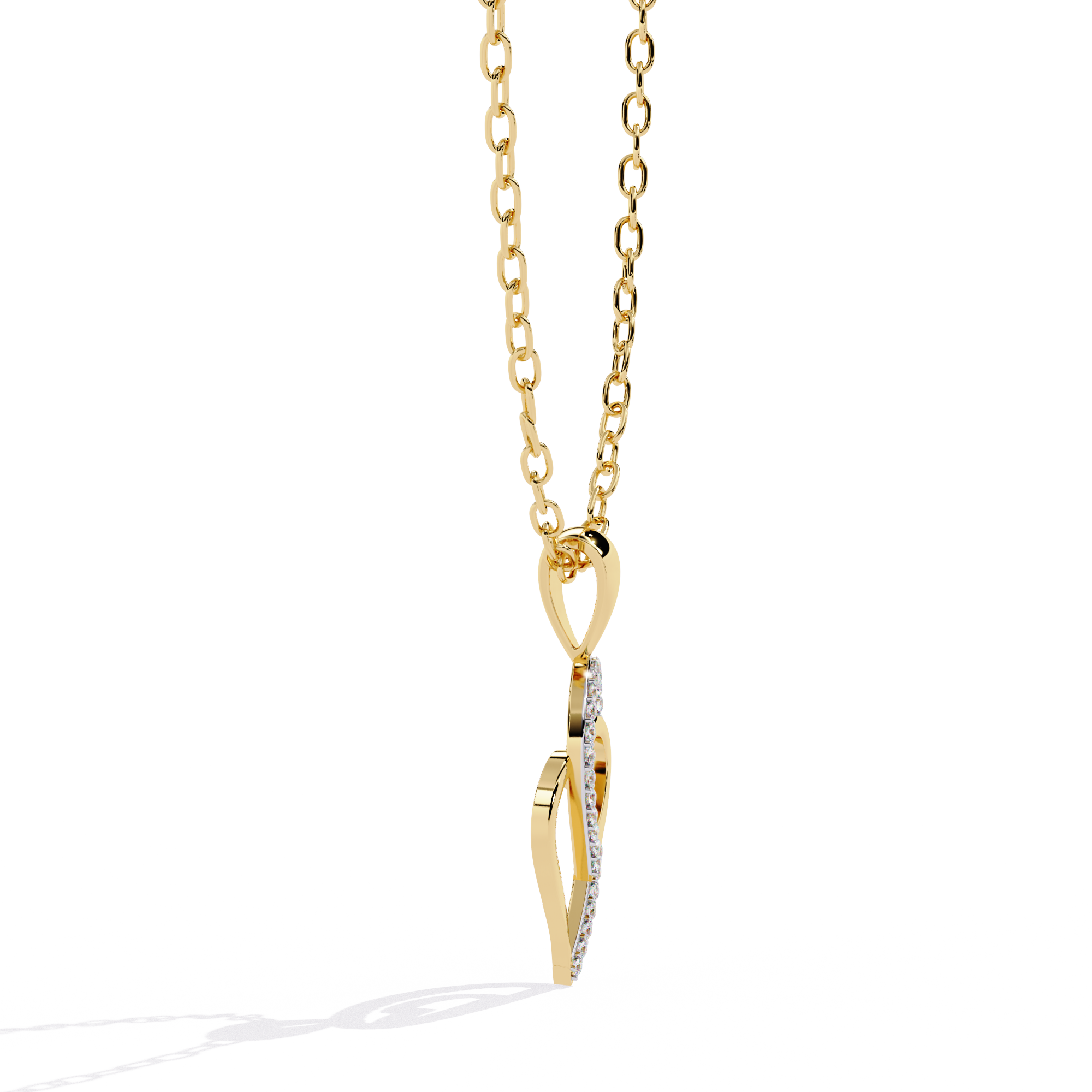 Round Cut Lab Diamond Heart Pendant