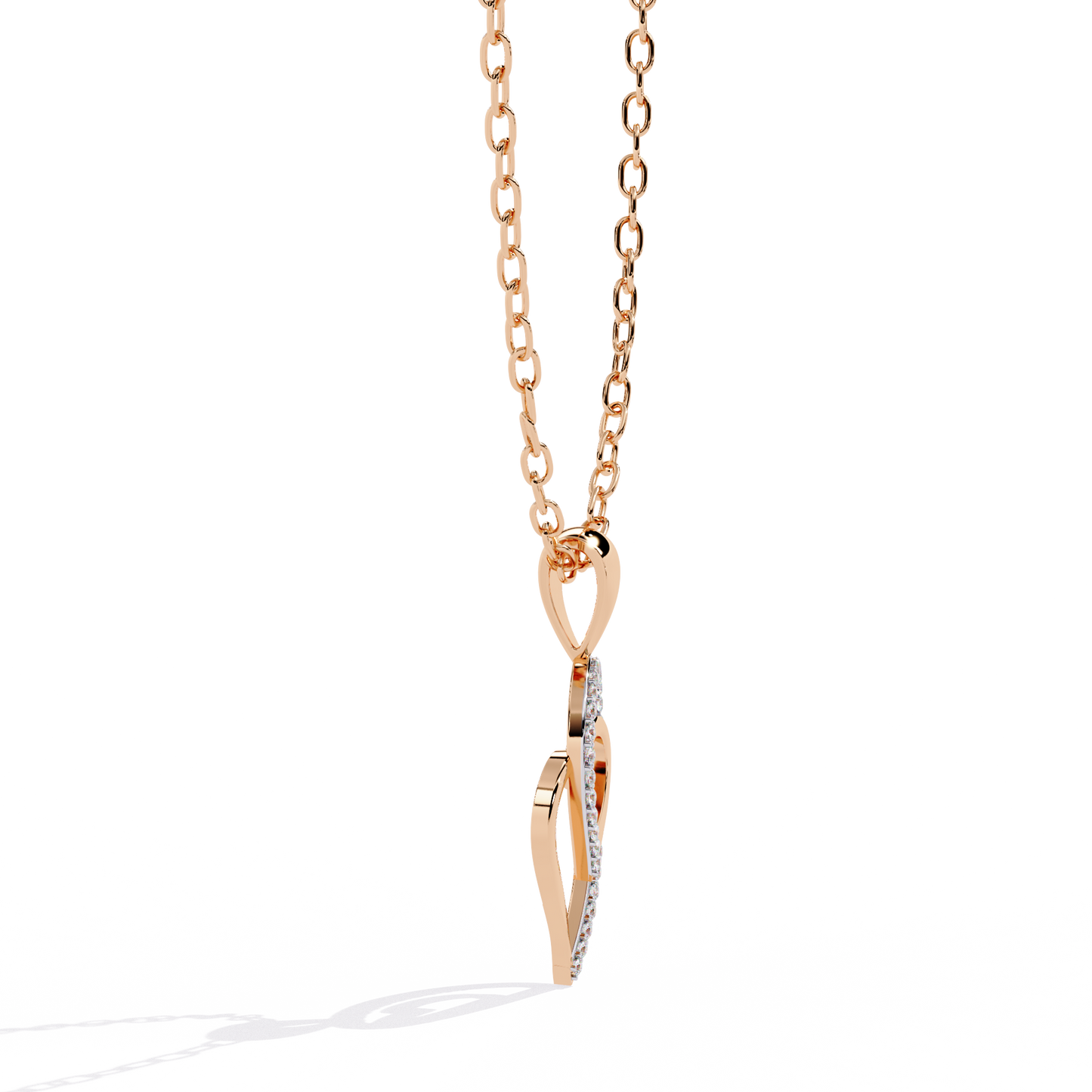 Round Cut Lab Diamond Heart Pendant