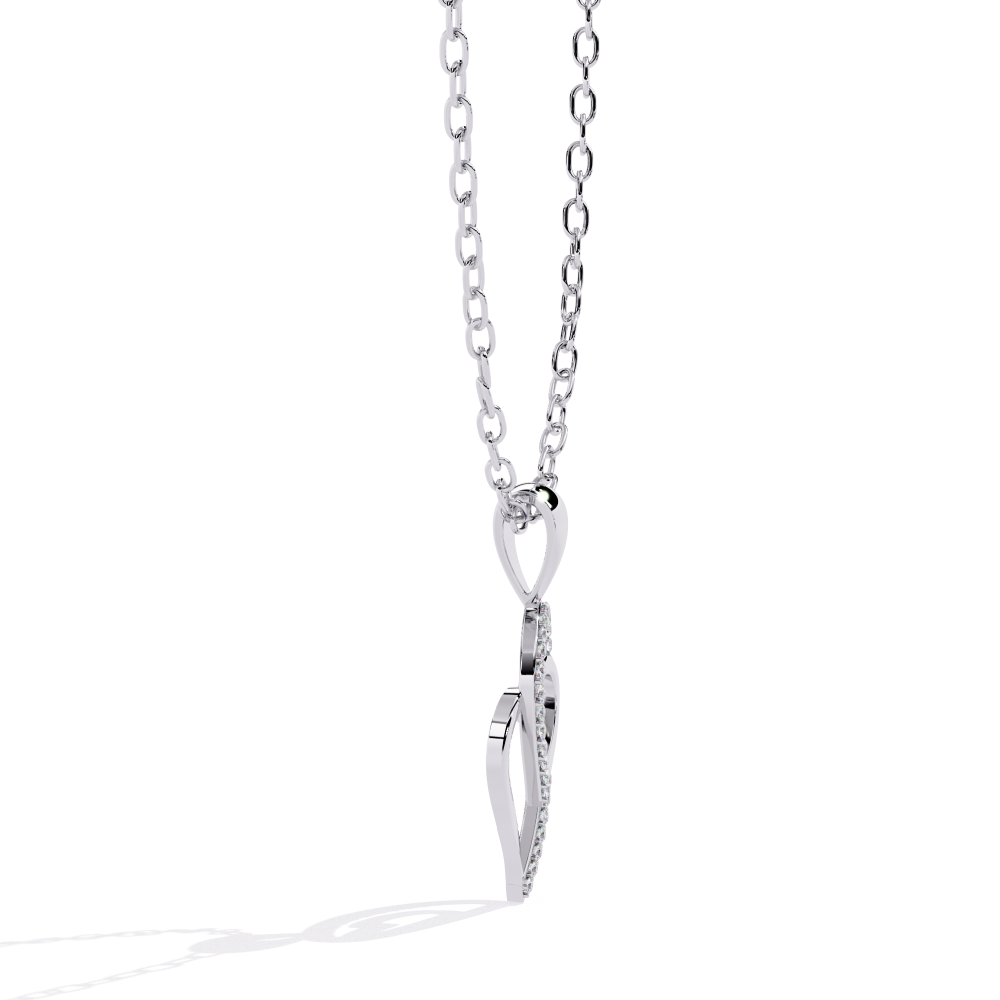 Round Cut Lab Diamond Heart Pendant