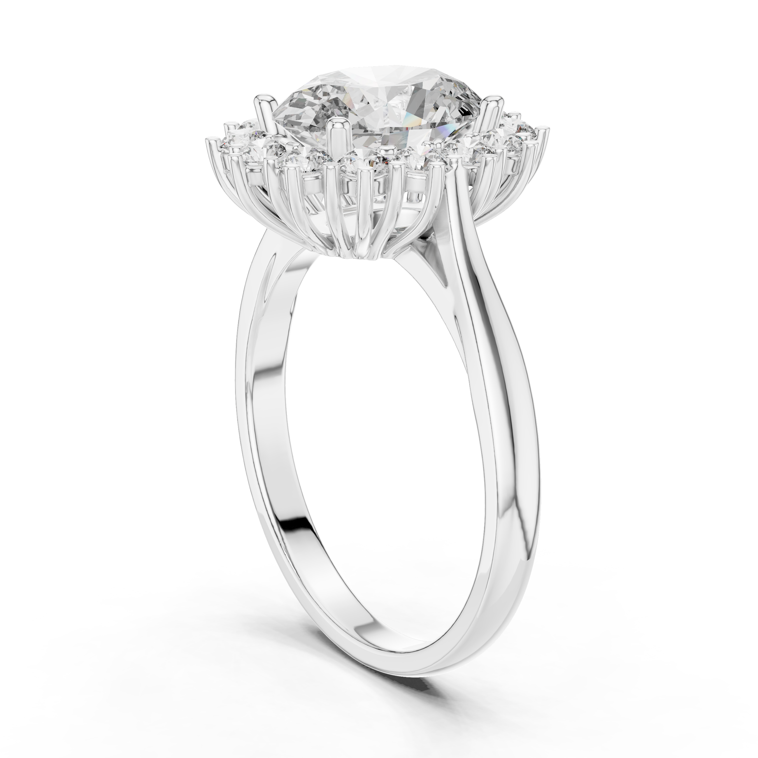 2 Carat Oval Cut Lab Diamond Halo Engagement RIng