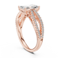 Radiant Cut Lab Diamond Split Shank Ring