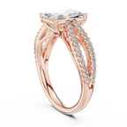 Radiant Cut Lab Diamond Split Shank Ring