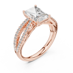 Radiant Cut Lab Diamond Split Shank Ring