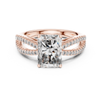Radiant Cut Lab Diamond Split Shank Ring