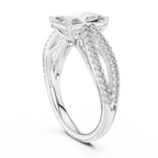 Radiant Cut Lab Diamond Split Shank Ring
