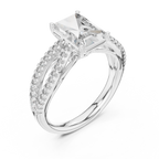 Radiant Cut Lab Diamond Split Shank Ring