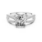 Radiant Cut Lab Diamond Split Shank Ring