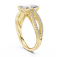 Radiant Cut Lab Diamond Split Shank Ring
