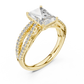 Radiant Cut Lab Diamond Split Shank Ring