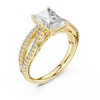 Radiant Cut Lab Diamond Split Shank Ring