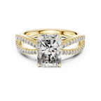 Radiant Cut Lab Diamond Split Shank Ring