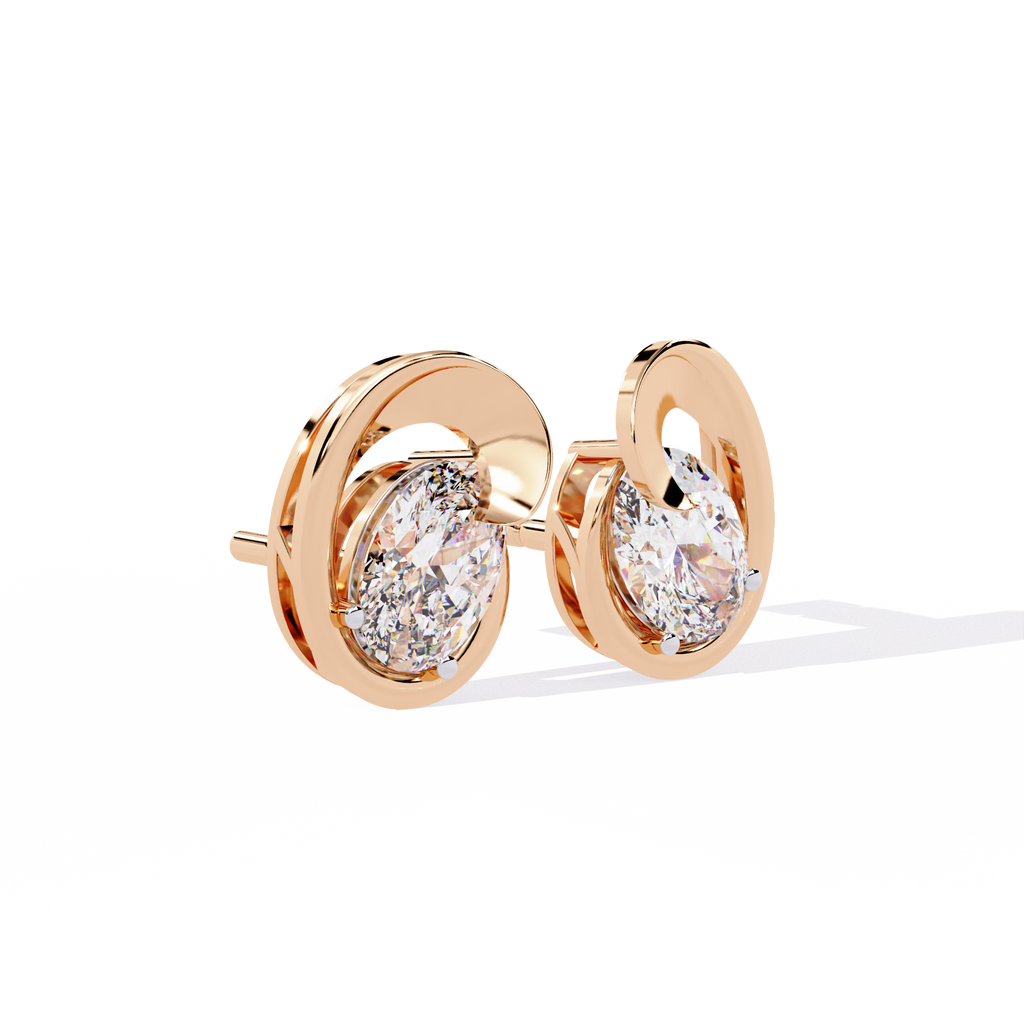 Oval Cut Lab Diamond Fancy Stud Earrings