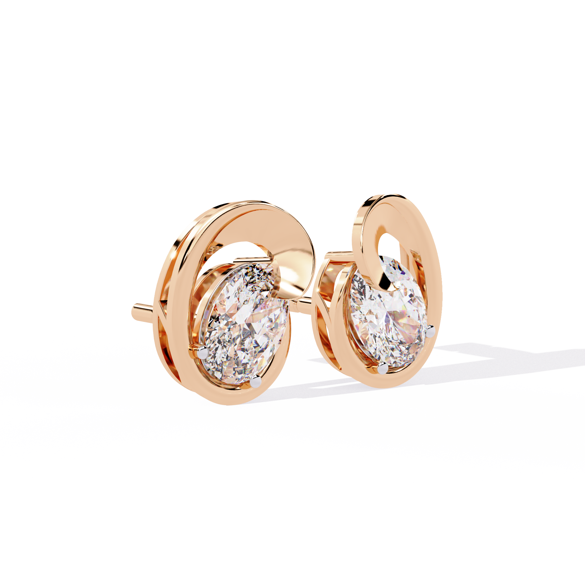 Oval Cut Lab Diamond Fancy Stud Earrings