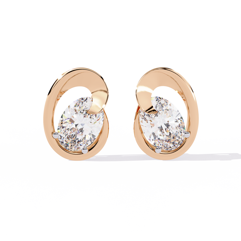 Oval Cut Lab Diamond Fancy Stud Earrings