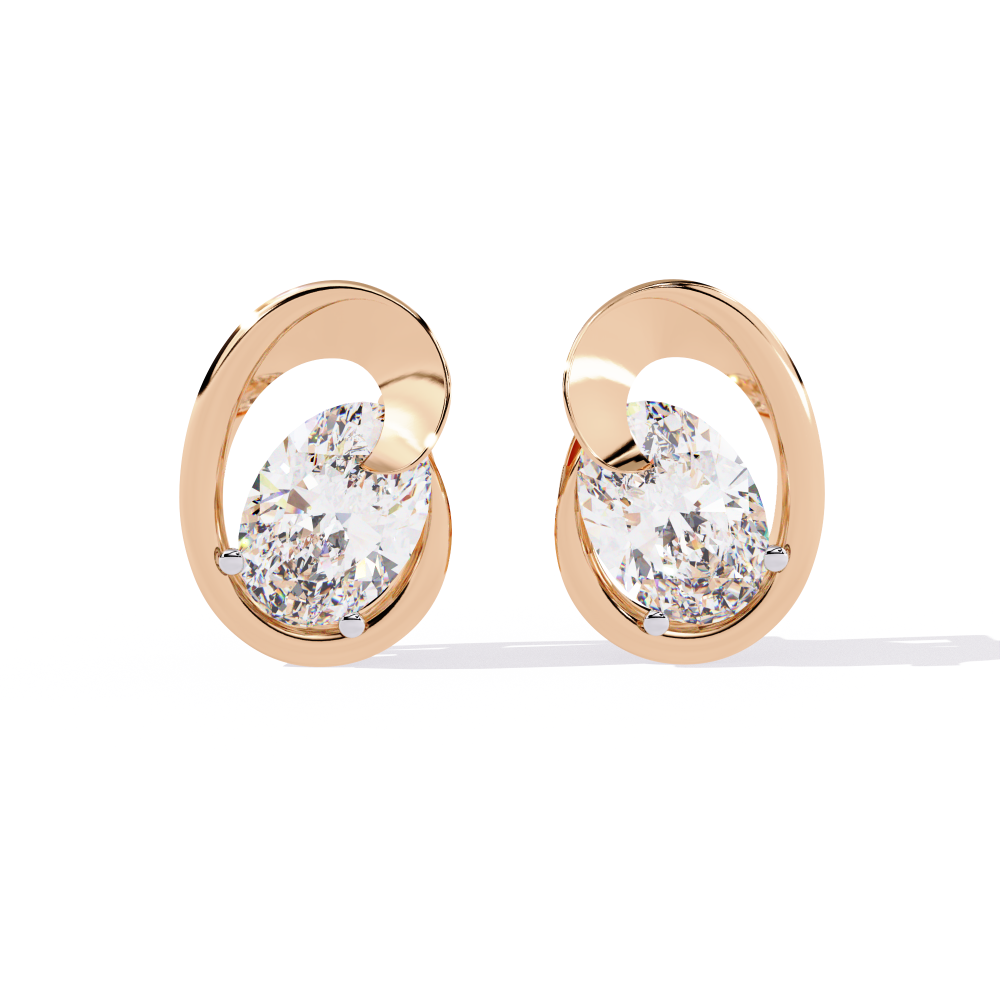 Oval Cut Lab Diamond Fancy Stud Earrings