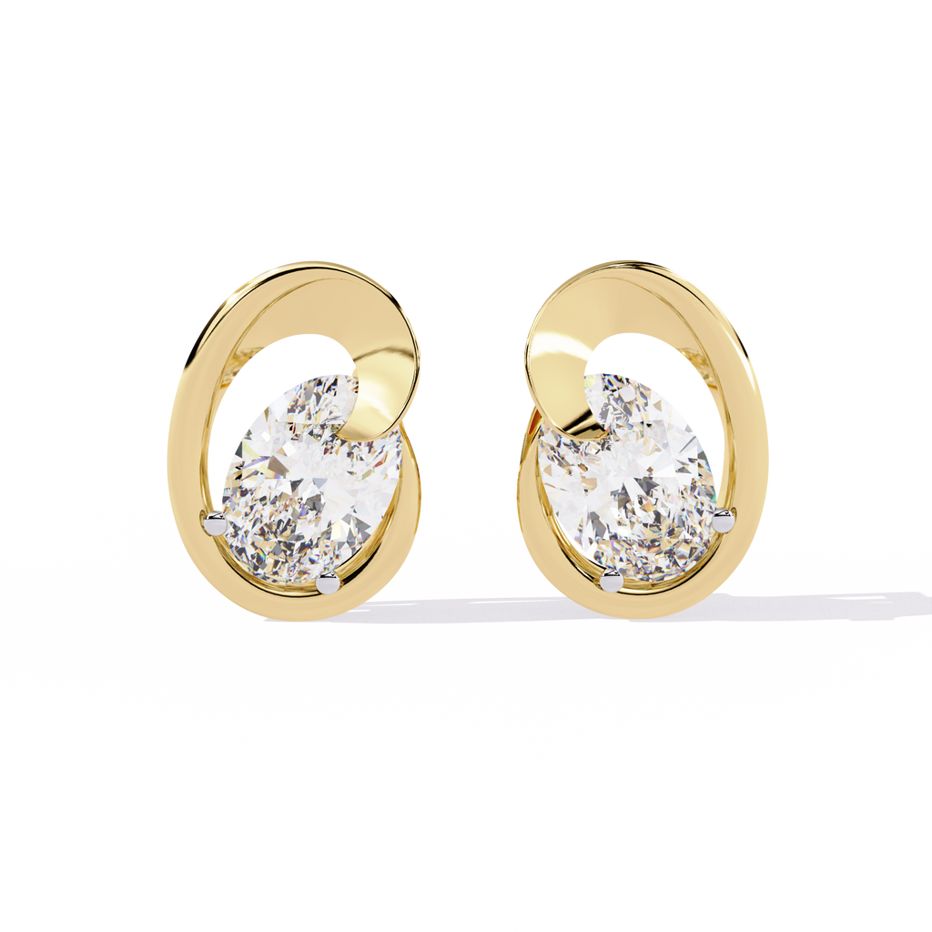 Oval Cut Lab Diamond Fancy Stud Earrings