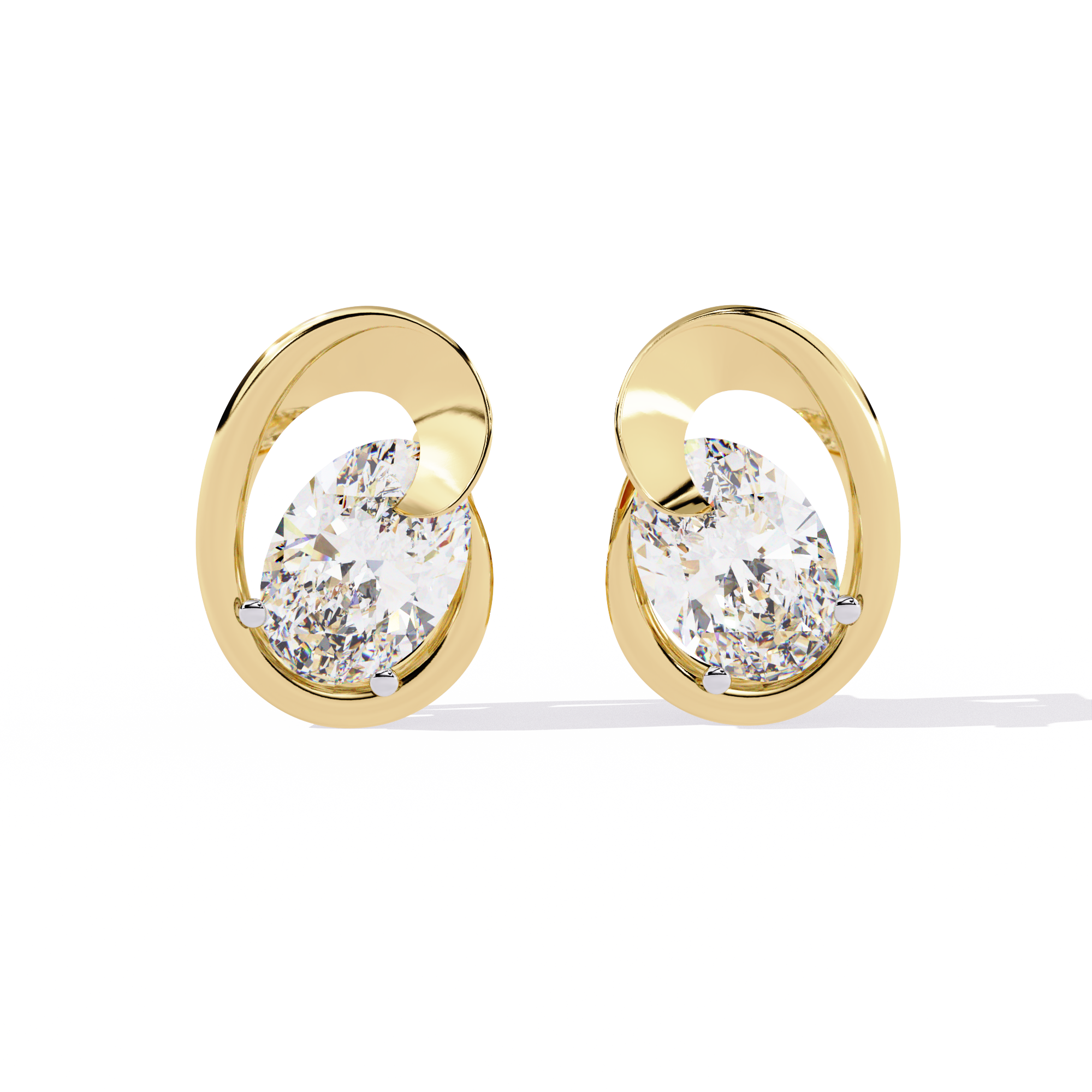 Oval Cut Lab Diamond Fancy Stud Earrings