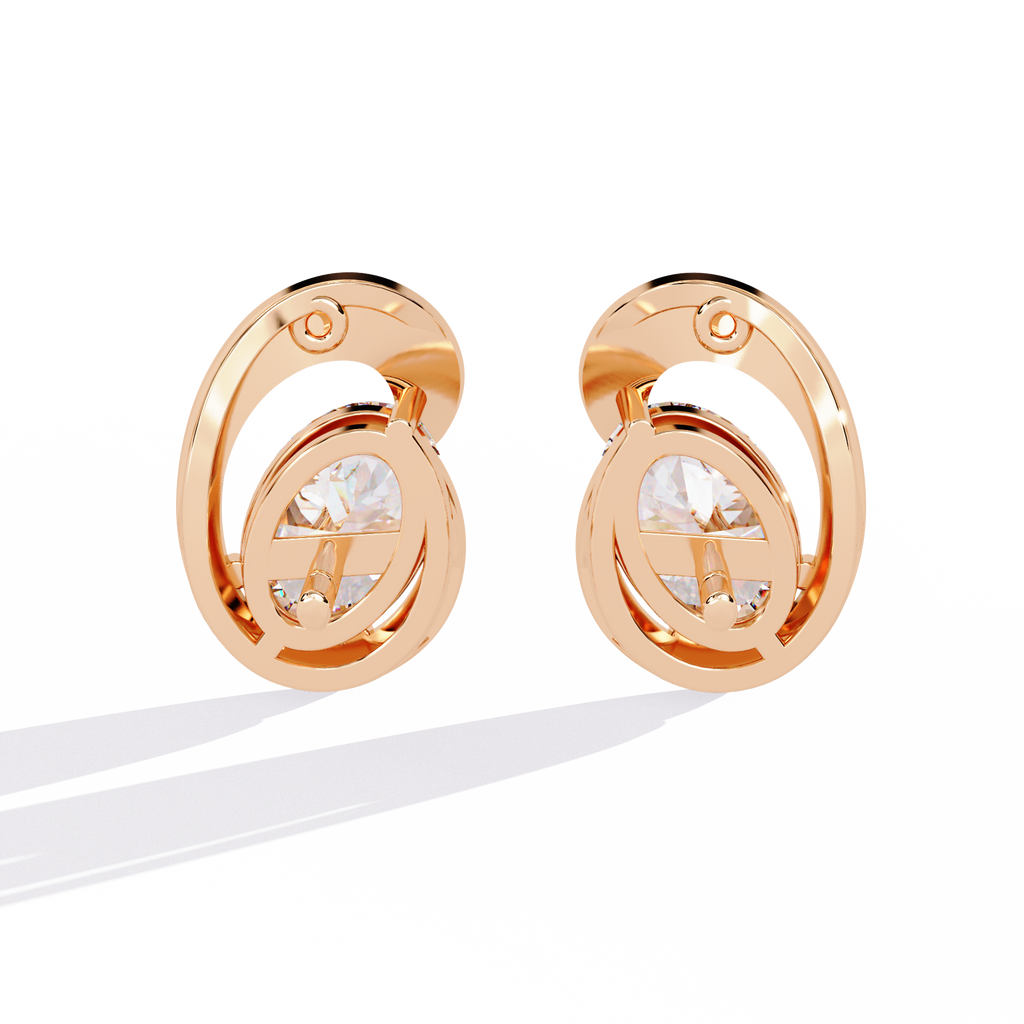 Oval Cut Lab Diamond Fancy Stud Earrings
