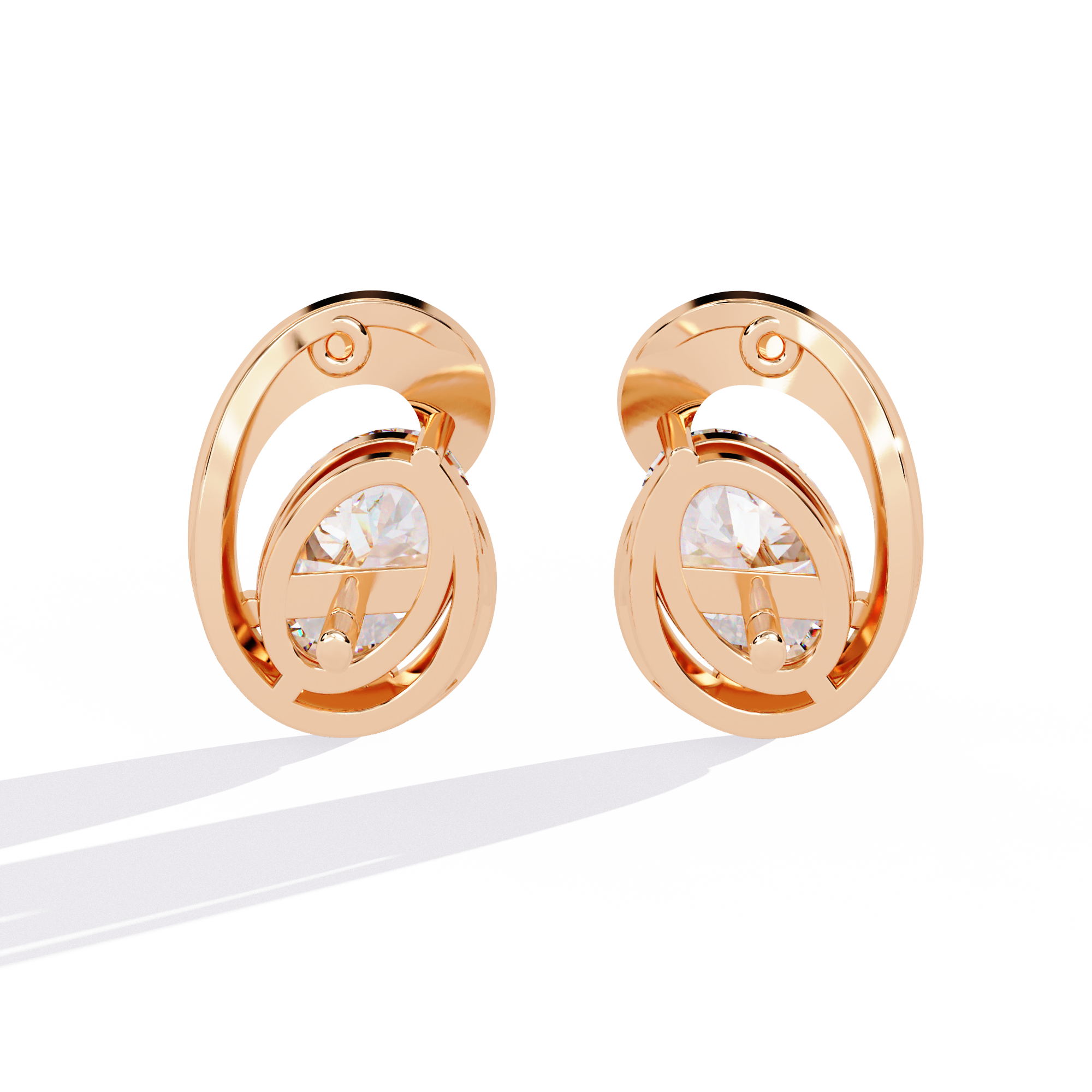 Oval Cut Lab Diamond Fancy Stud Earrings