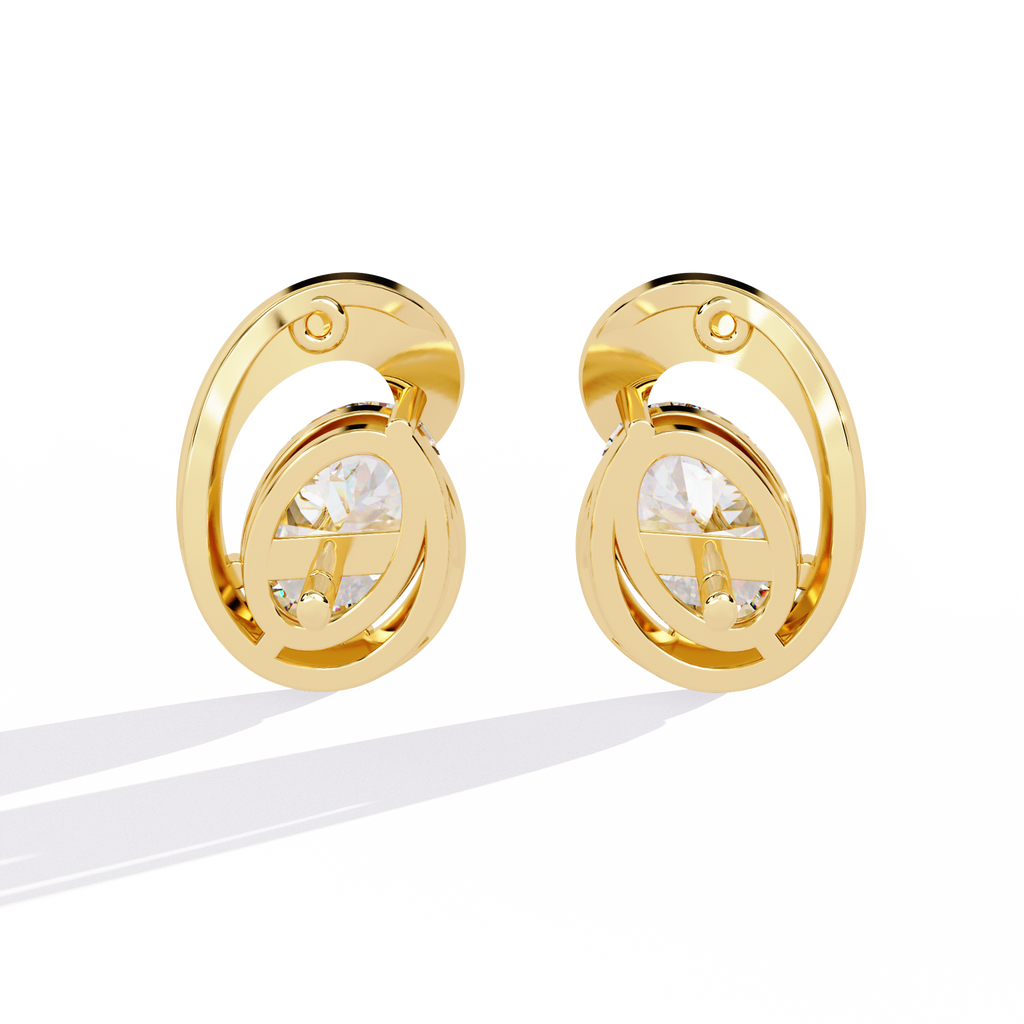 Oval Cut Lab Diamond Fancy Stud Earrings