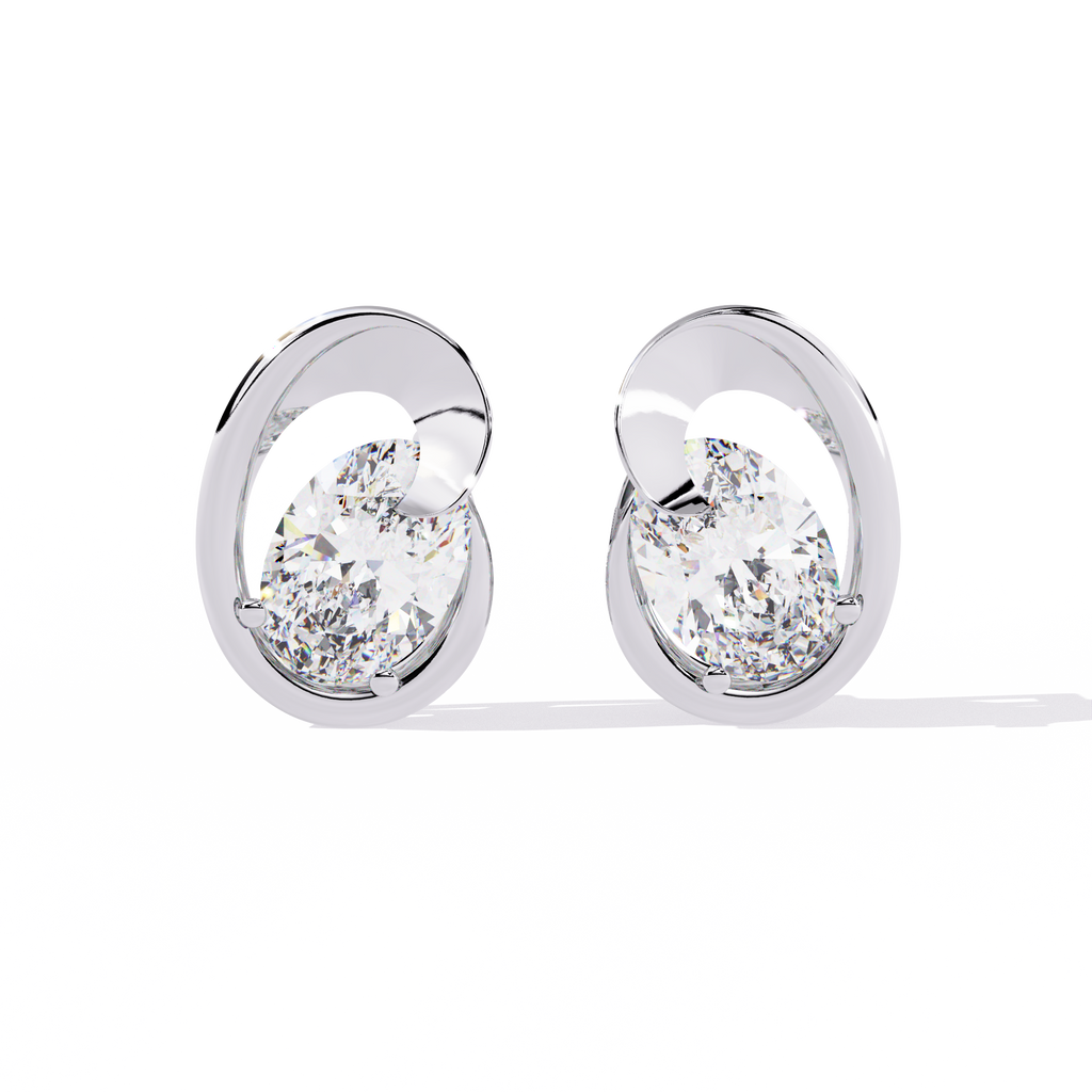 Oval Cut Lab Diamond Fancy Stud Earrings