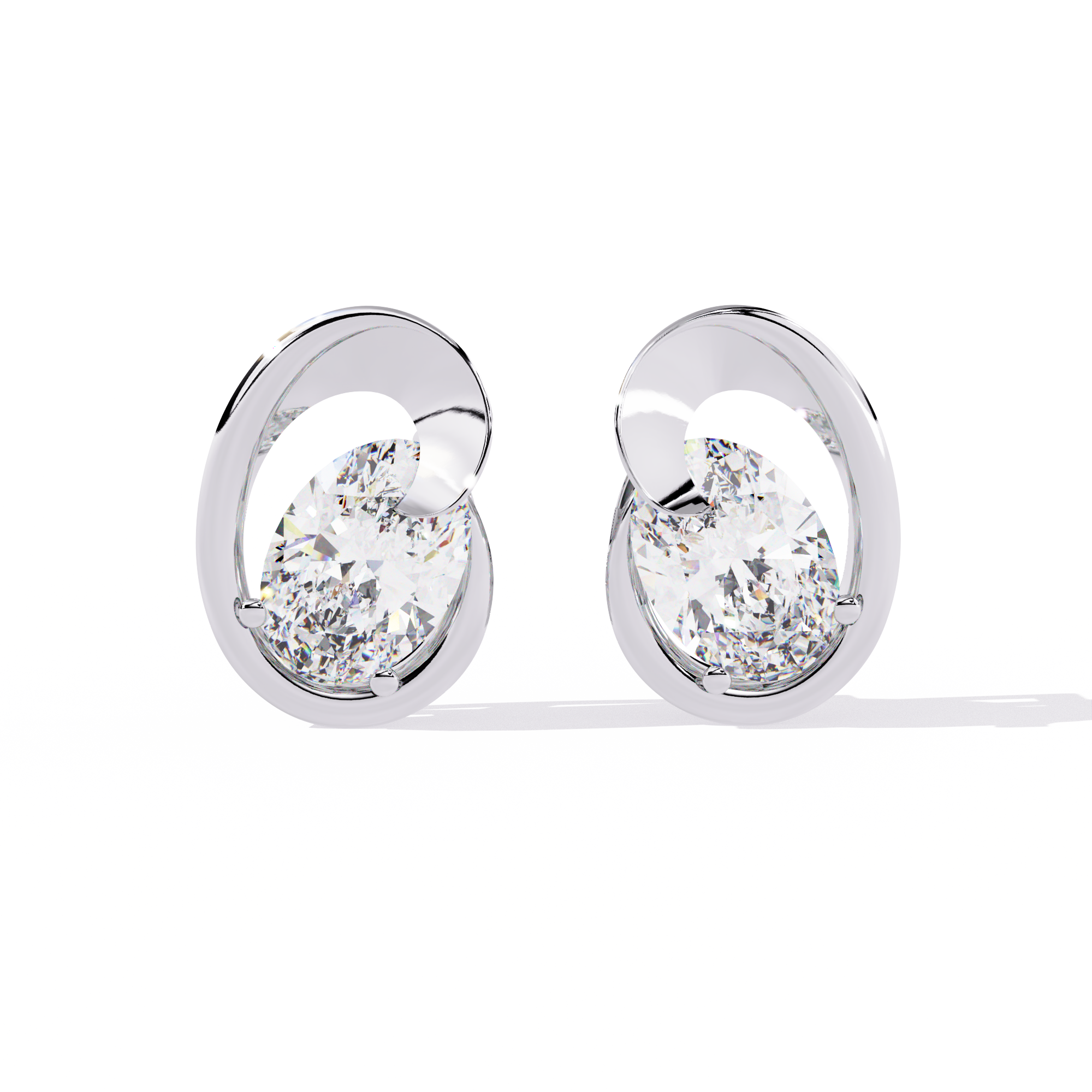 Oval Cut Lab Diamond Fancy Stud Earrings