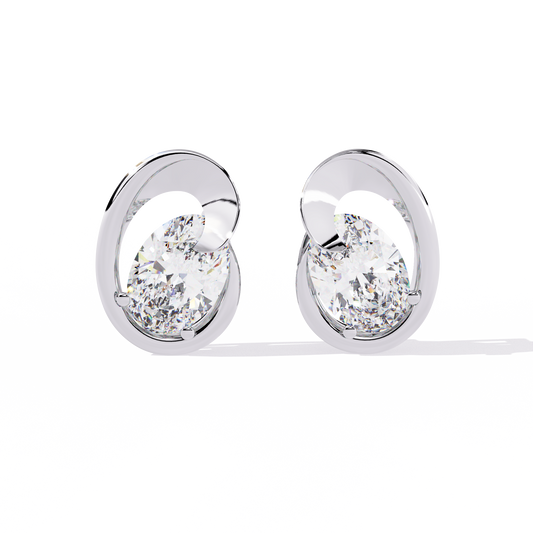 Oval Cut Lab Diamond Fancy Stud Earrings