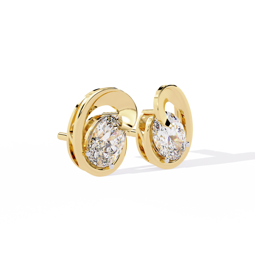 Oval Cut Lab Diamond Fancy Stud Earrings