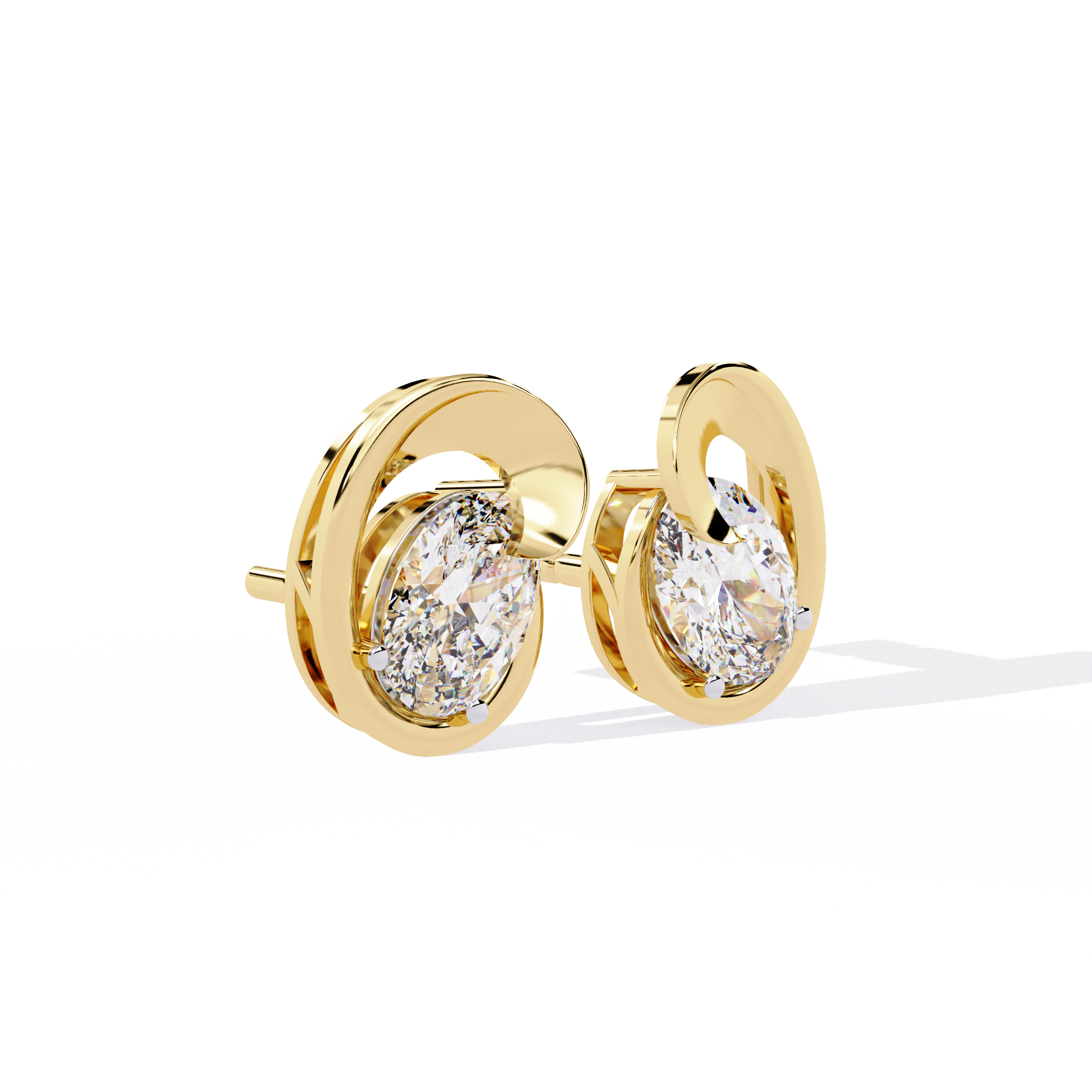 Oval Cut Lab Diamond Fancy Stud Earrings