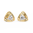 Round Cut Unique Lab Diamond Stud Earring