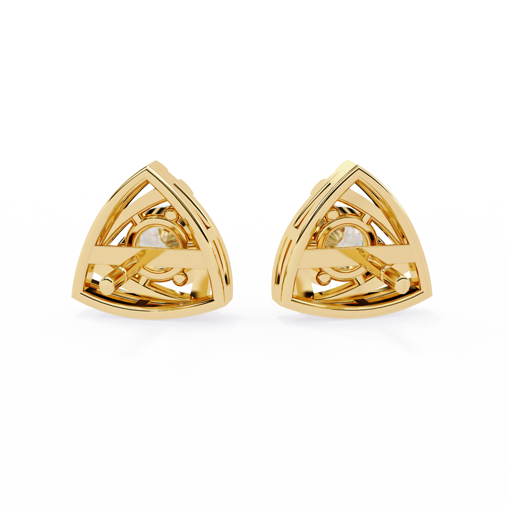 Round Cut Unique Lab Diamond Stud Earring