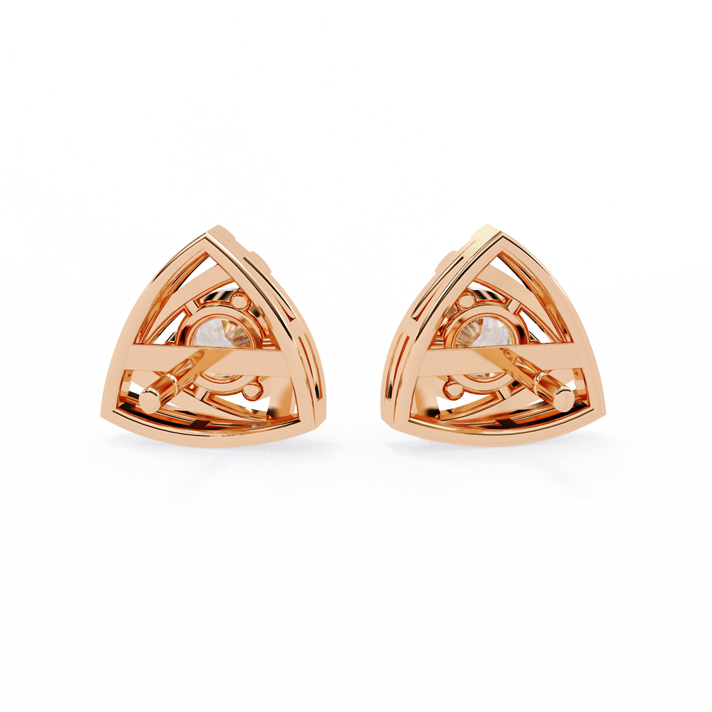 Round Cut Unique Lab Diamond Stud Earring