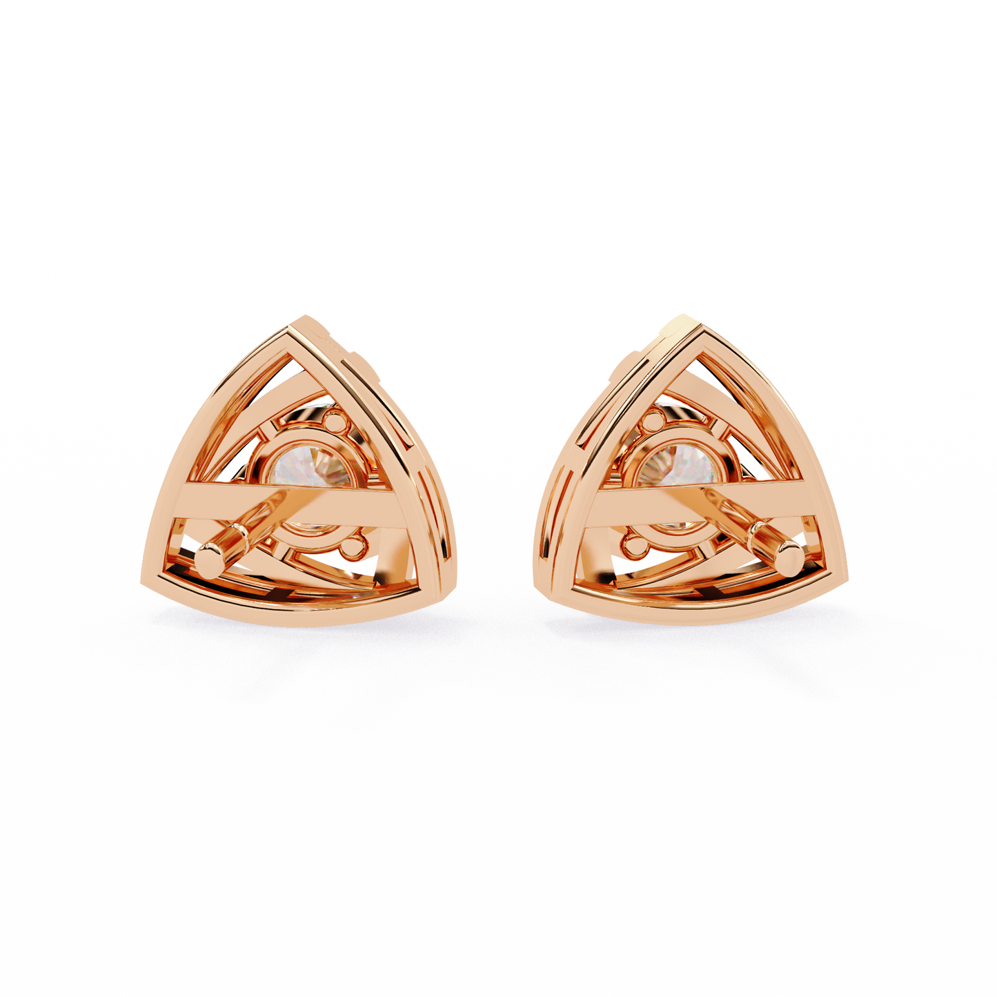 Round Cut Unique Lab Diamond Stud Earring