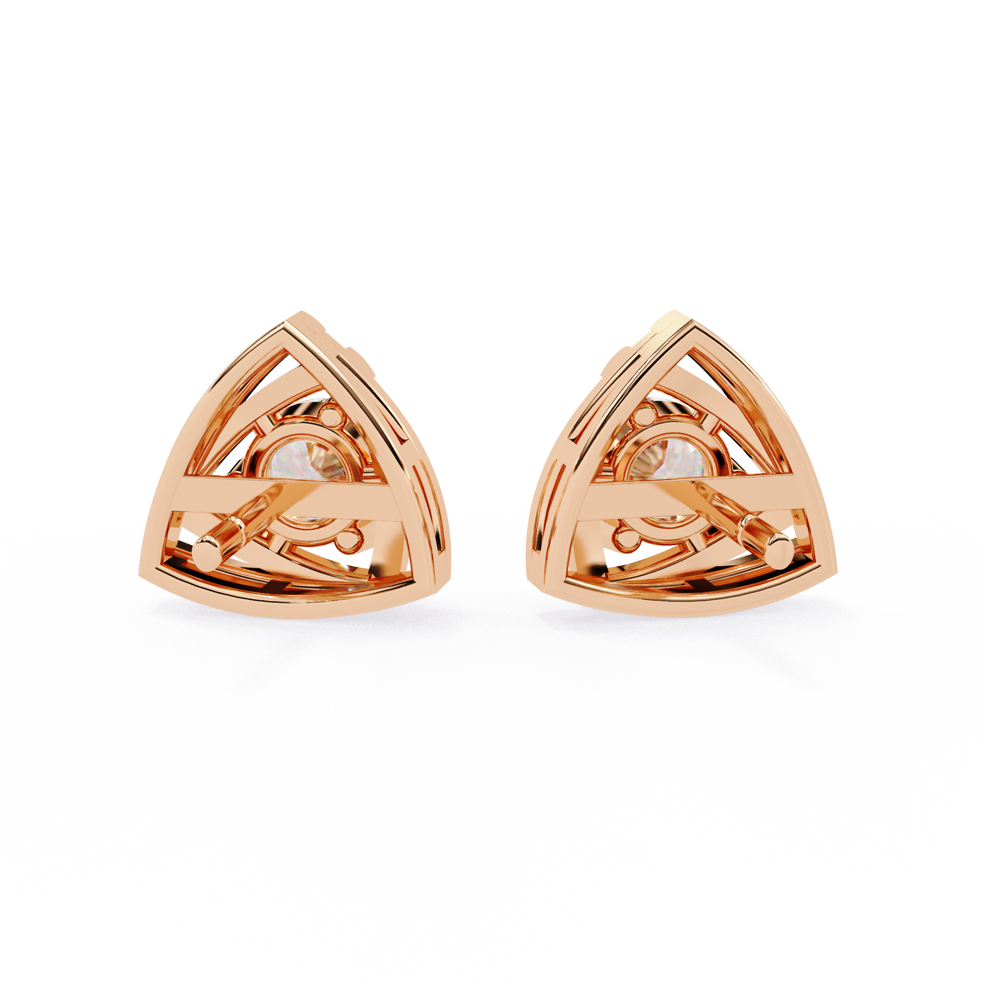 Round Cut Unique Lab Diamond Stud Earring