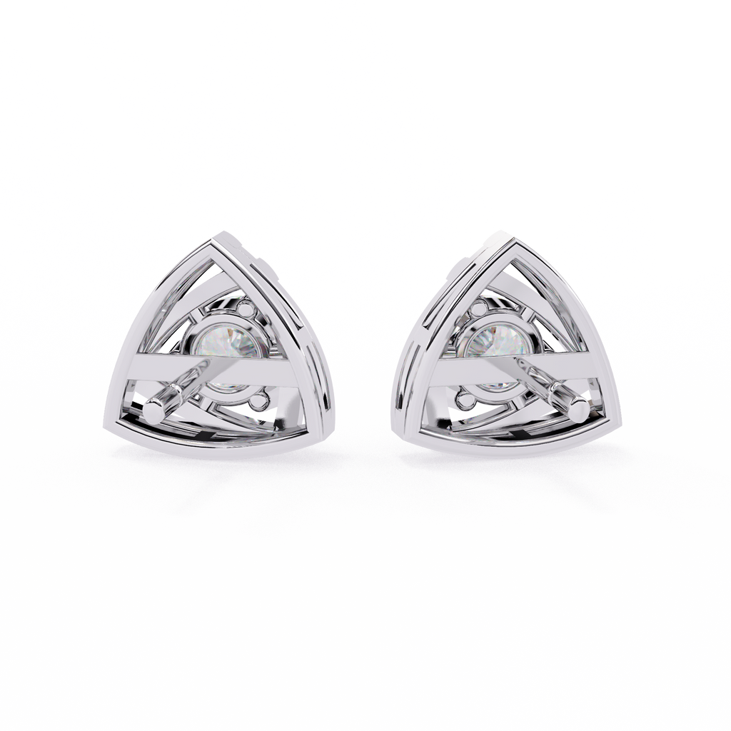 Round Cut Unique Lab Diamond Stud Earring