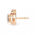 Round Cut Unique Lab Diamond Stud Earring
