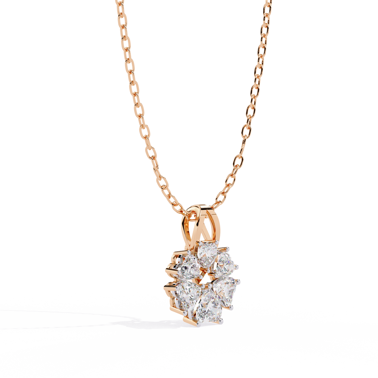 Unique Heart Shape Lab Diamond Pendant